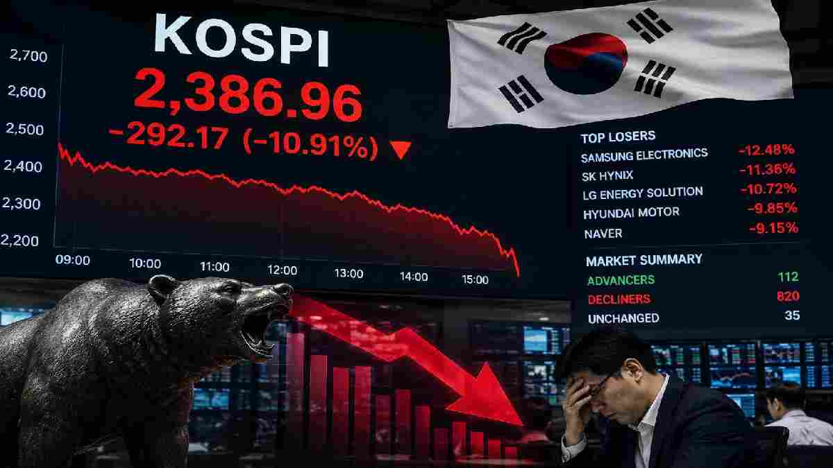 ದಕ್ಷಿಣ ಕೊರಿಯಾದ KOSPI 11% ಕುಸಿತ - ಜಾಗತಿಕ ಮಾರುಕಟ್ಟೆಗೆ ಎಚ್ಚರಿಕೆ ಗಂಟೆ ಮೊಳಗಿದೆಯೇ?!!
